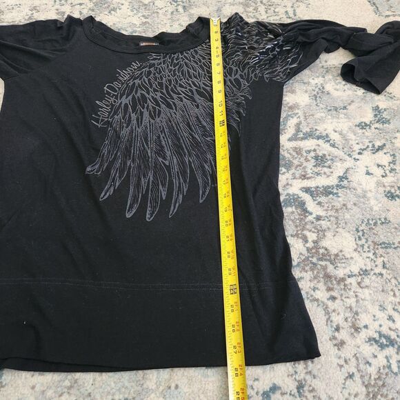 Harley Davidson Women's XL Wings Long Sleeve T-Shirt New Orleans Voodoo Heart - Picture 10 of 10